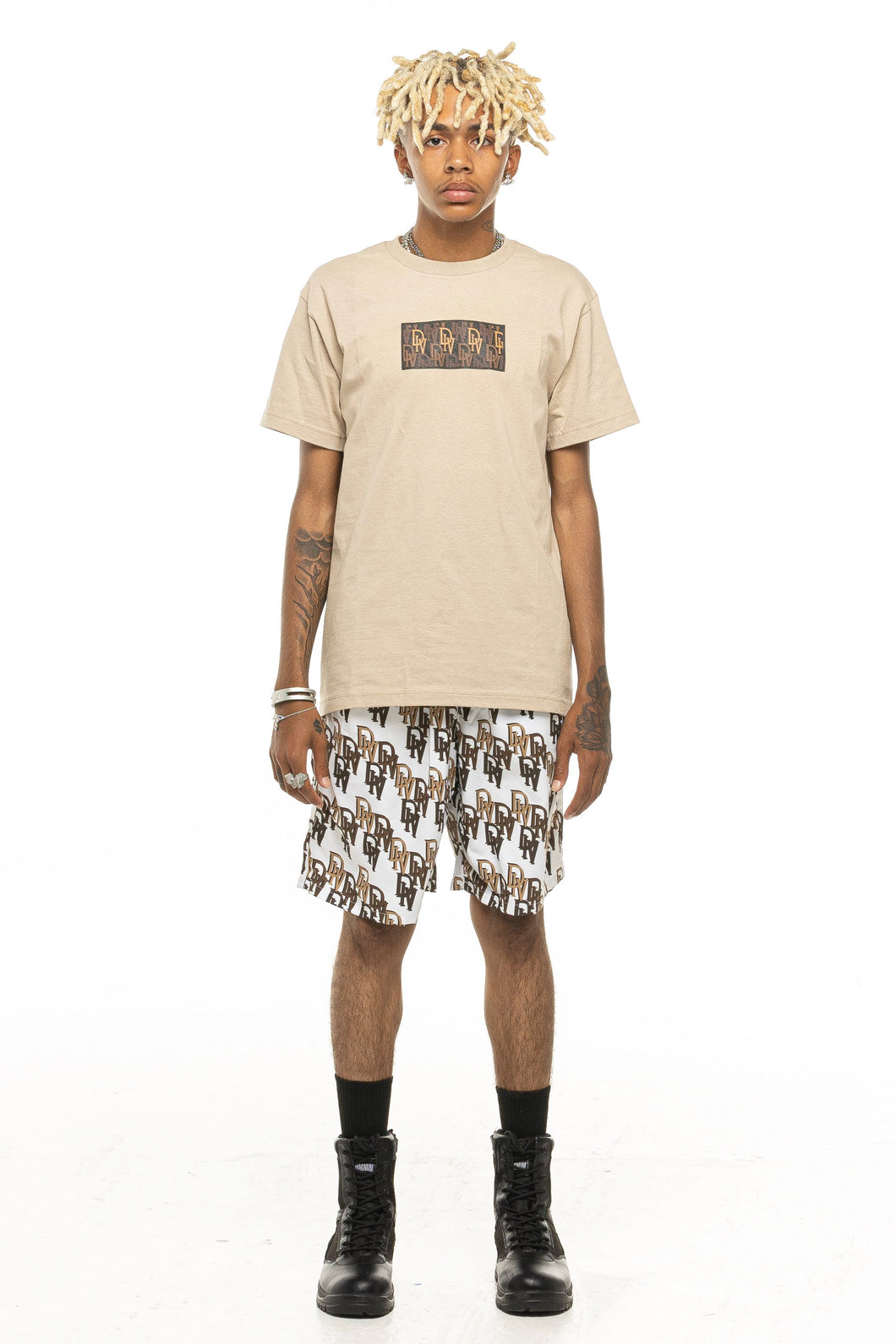 VALORE MILANO MEN’S “MONOGRAM” BOX-LOGO T-SHIRT